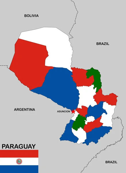 Paraguay Mapa —  Fotos de Stock