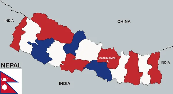 Nepal Mapa —  Fotos de Stock