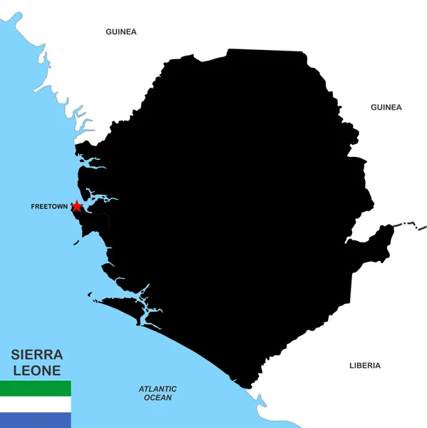 Mapa da Serra Leoa — Fotografia de Stock