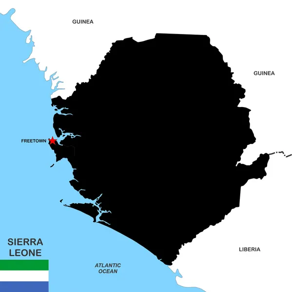 Sierra leone Haritası — Stok fotoğraf