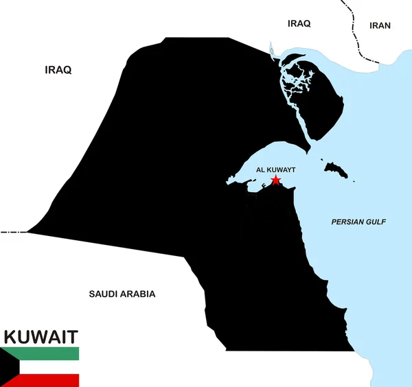 Kuwait Mapa —  Fotos de Stock
