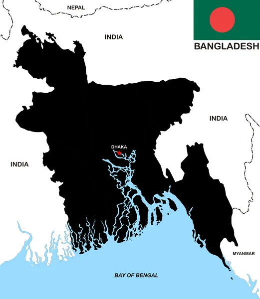 Bangladéš mapa — Stock fotografie