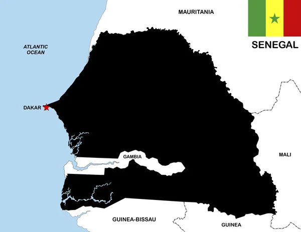 Сенегал карта — стокове фото