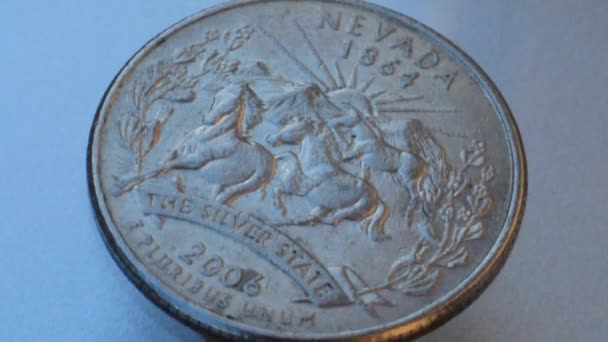 United states of america quarter dollar coin spin — Stock Video