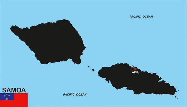 Mapa Samoa — Zdjęcie stockowe