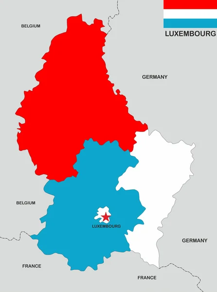 Mapa do Luxemburgo — Fotografia de Stock