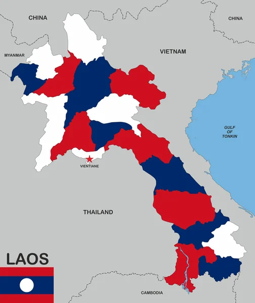 Mapa Laosu — Stock fotografie