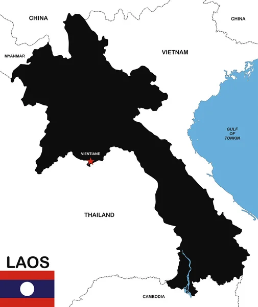 Kaart van Laos — Stockfoto