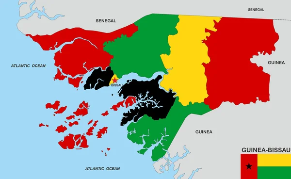 ギニア ・ ビサウ地図 — ストック写真