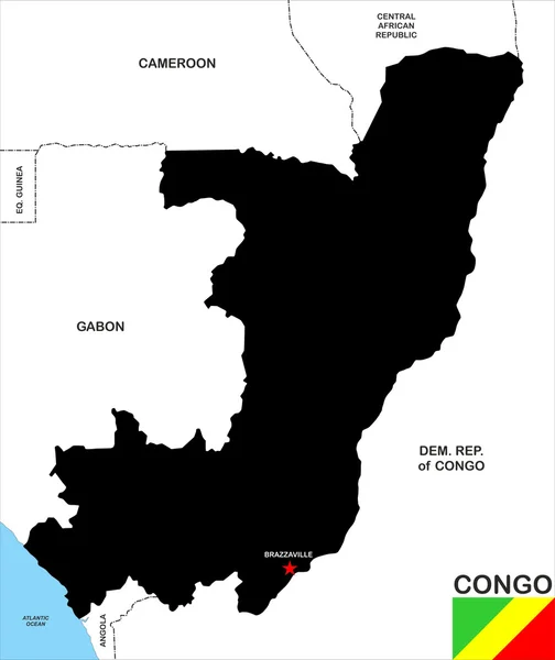 콩고 공화국 지도 — 스톡 사진