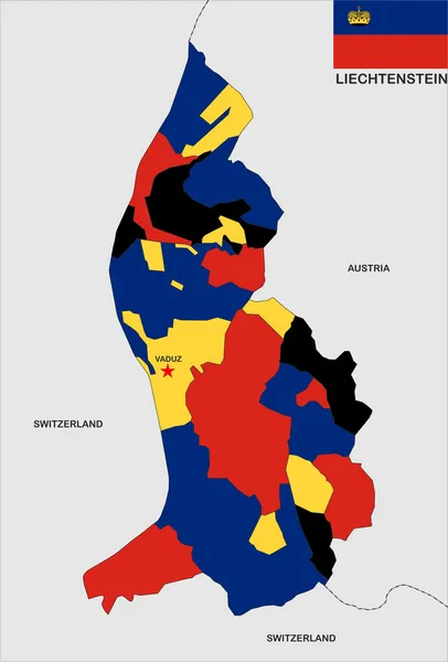 Mappa Liechtenstein — Foto Stock