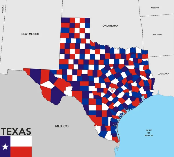 Карта штату Техас — стокове фото