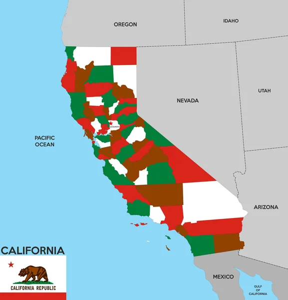 Mapa del estado de California — Foto de Stock