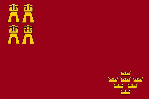 Vlajka Španělsko Murcia — Stock fotografie