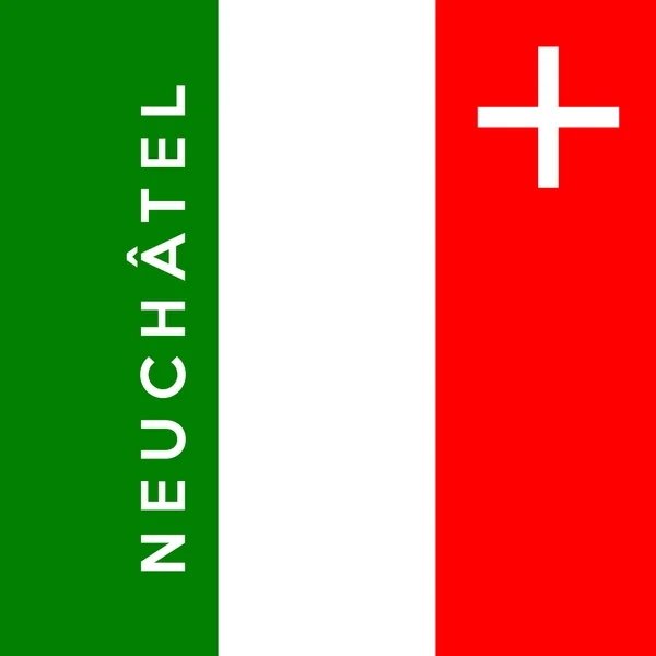 Flagga kantonen neuchatel — Stockfoto