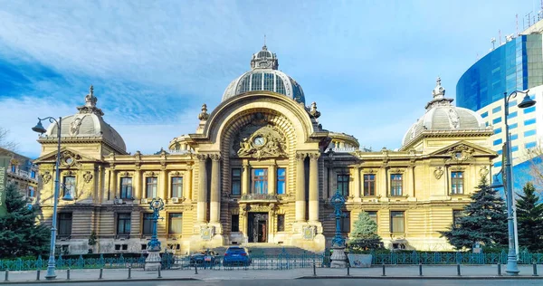 Romania Bucharest 2022 Cec銀行宮殿建築 — ストック写真