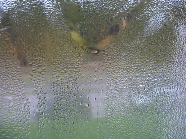 Fereastră sticlă și picături de ploaie — Fotografie, imagine de stoc