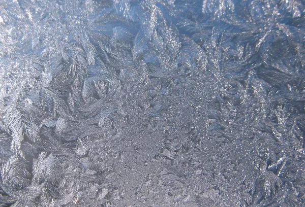 Janela de inverno congelada — Fotografia de Stock