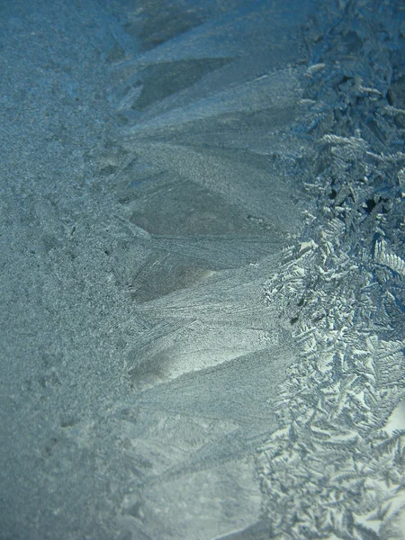 Frosty pattern on winter window — Stock Photo, Image