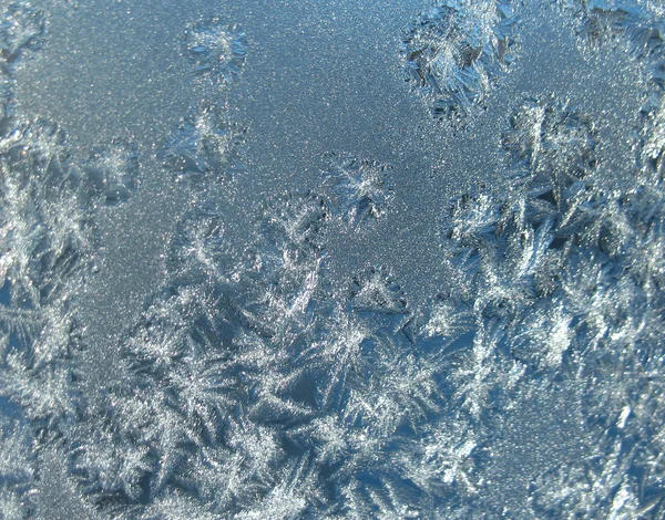 Frosty pattern on winter window Stock Photo