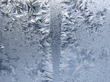 Kış penceresinde soğuk desen