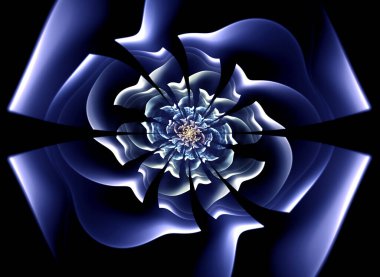 Siyah arkaplanda soyut fraktal renk deseni