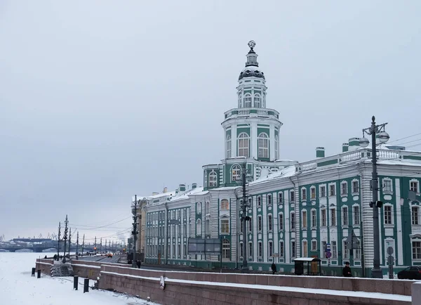 View Kunstkamera Museum Neva River Winter Petersburg Russia — Stock Photo, Image