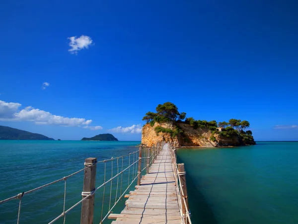 Pont suspendu à l'île, Zakhynthos en Grèce — Photo