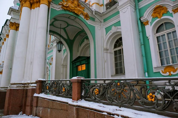 Eremitage Museum Oder Winterpalast Sankt Petersburg Brennende Fenster Einem Dämmerungstag — Stockfoto