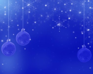 Mavi kar taneleri ve Noel topları