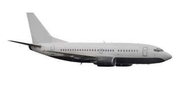 uçağı üzerinde beyaz izole