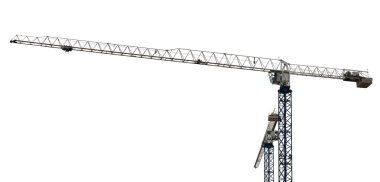 iki mavi ve beyaz izole Yükaldırma Vinçler