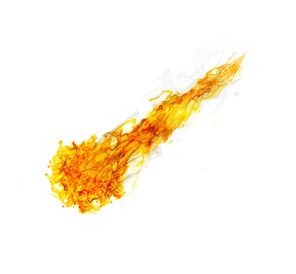 Boll av eld isolerad på vit — Stockfoto