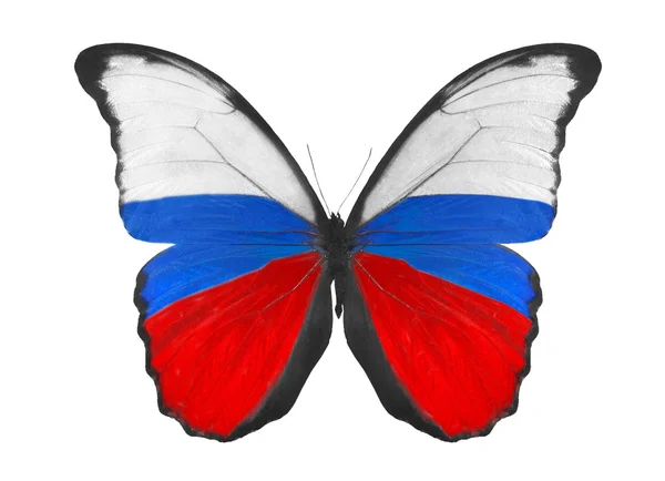 Mariposa en Rusia bandera colores —  Fotos de Stock
