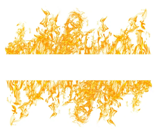 Witte streep in gele brand — Stockfoto