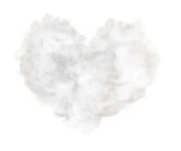 Forma de coração nuvem isolada no branco — Fotografia de Stock