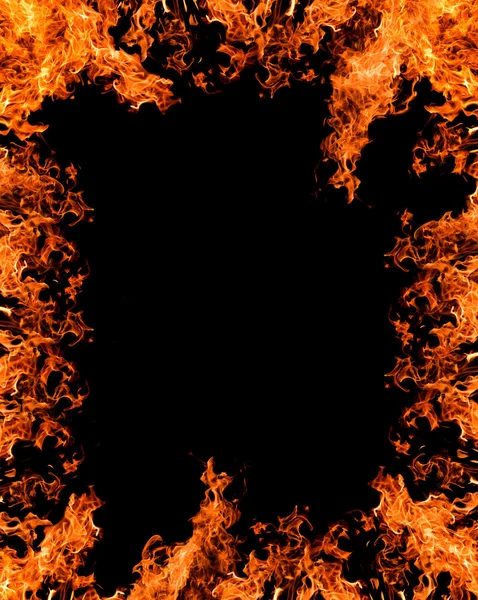 Vertical orange fire frame — Stock Photo, Image