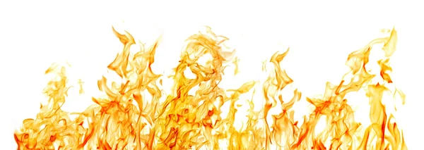 Izolované na bílé žluté ohně proužek — Stock fotografie