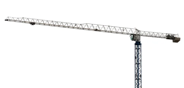 Enda blå och vita isolerade hissa crane — Stockfoto