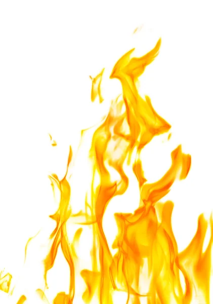 Isoliert auf weißer dunkelgelber Flamme — Stockfoto