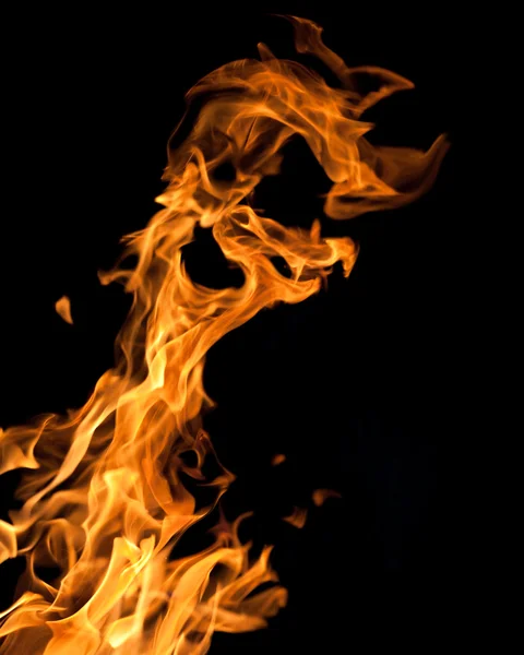 Isolated on black dark yellow fire — Stock Photo, Image