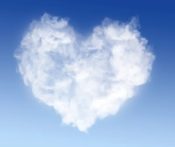 Heart shape cloud in blue sky — Stock Photo, Image