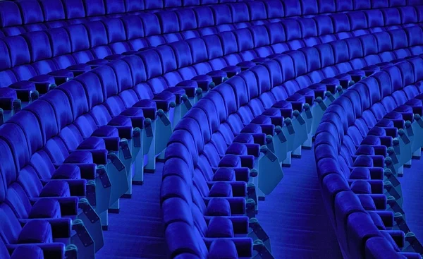 Blue armchairs rows — Stock Photo, Image