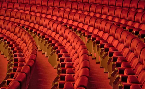 Red armchairs rows — Stock Photo, Image