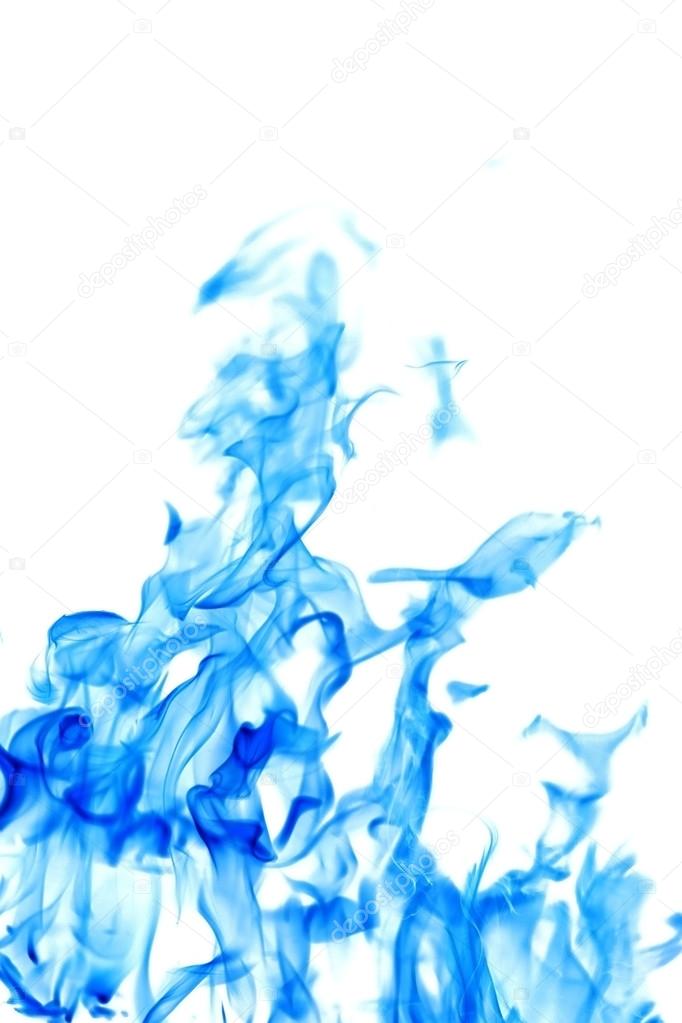 isolated on white blue flame