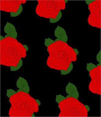 siyah zemin üzerine kırmızı gül çiçekler