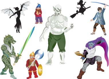 izole sihirli yaratıklar bir dizi