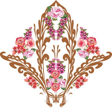 pembe ve kırmızı çiçekli kahverengi dekorasyon