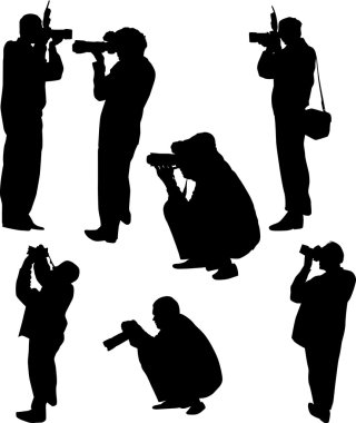 yedi fotoğrafçı silhouettes