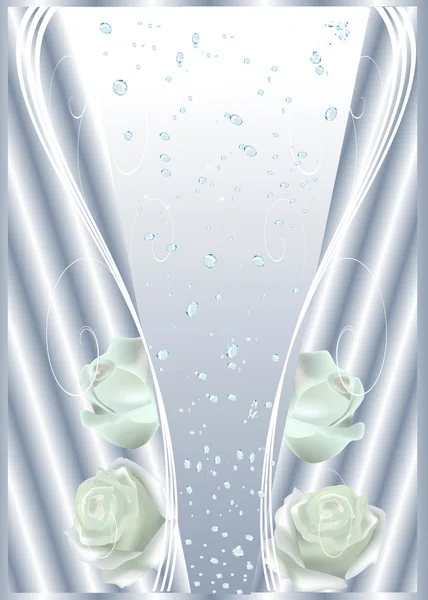 4 つの白いバラで光の組成 — ストックベクタ